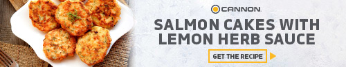 salmon cakes and lemon herb sauce