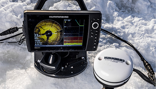 Identify your next fishing spot as MEGA 360 scans around you.