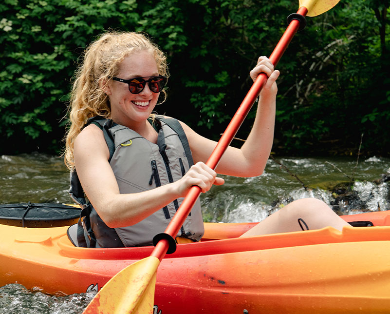 Paddling in an Old Town Kayak with the Carlisle Magic Mystic paddle